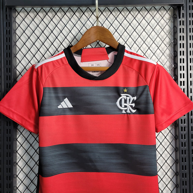 Kit Infantil Flamengo Adidas 2023/2024 - VERMELHO & PRETO