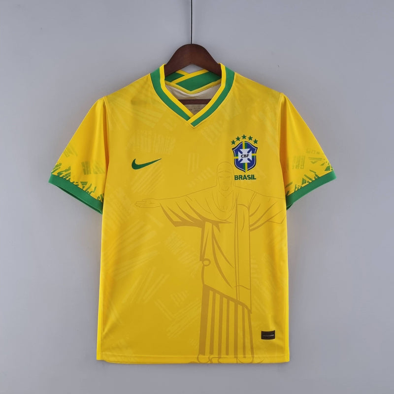 Camisa Concept Cristo Redentor Seleção Brasileira Nike - Copa do Mundo 2022 - AMARELA