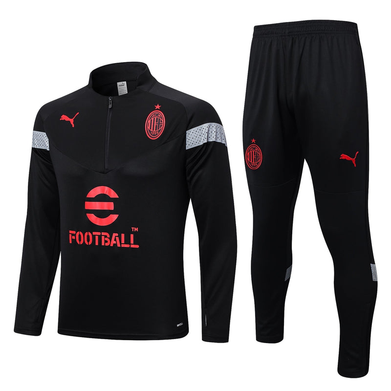 Conjunto AC Milan Puma 2023/2024 - PRETA & VERMELHA