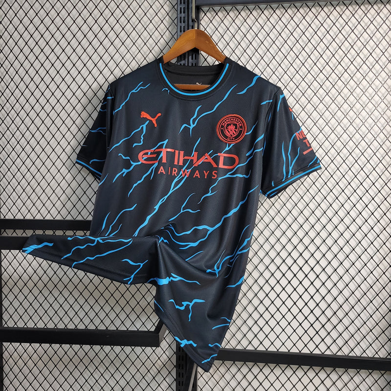 Camisa Treino I Manchester City Puma 2023/2024 - PRETA & AZUL