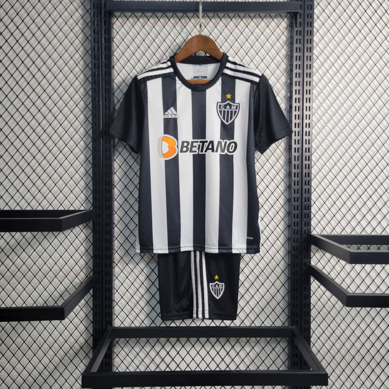 Kit Infantil Atlético Mineiro Adidas 2022/2023 - PRETA & BRANCA