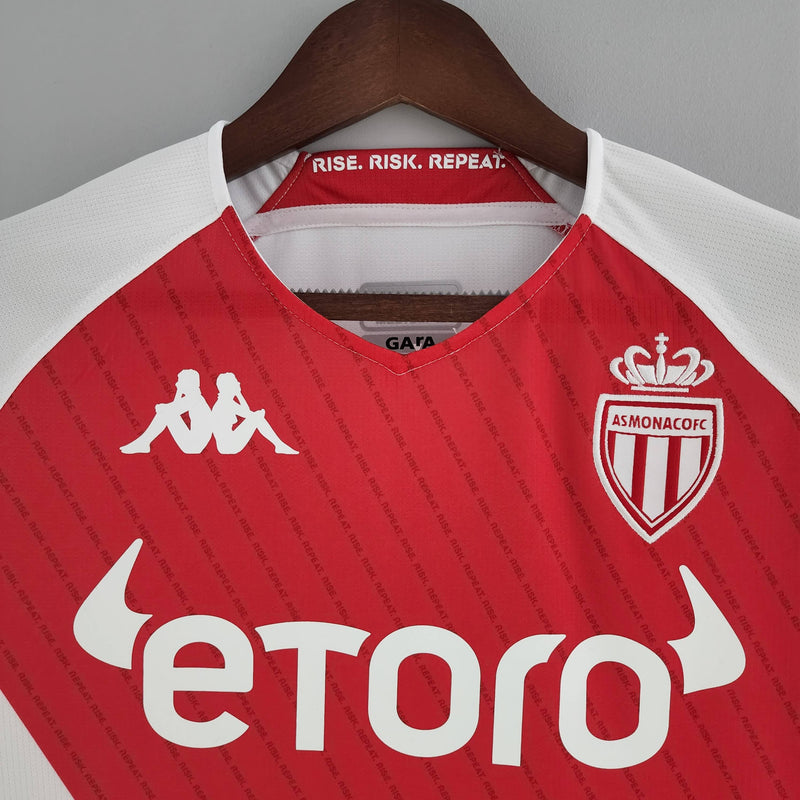 Camisa I do Mônaco Kappa 2022/2023 - BRANCO & VERMELHO
